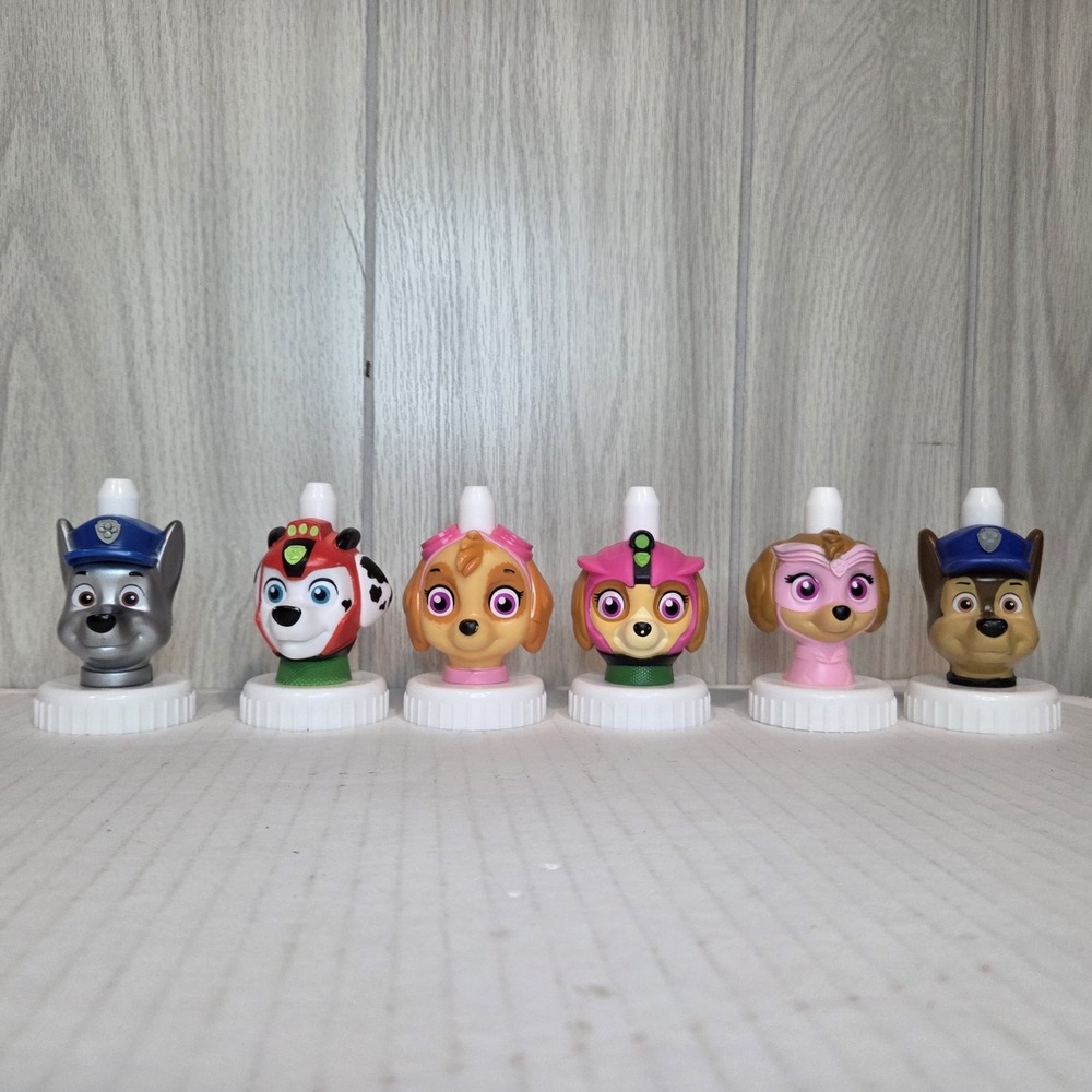 Good 2 Grow Paw Patrol Juice Toppers 6 Cap Rocky Chase Everest Zuma Skye Rubble?